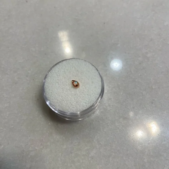 NWT LeRoi Millgrain Pear 14k rose gold white opal - Picture 6 of 7